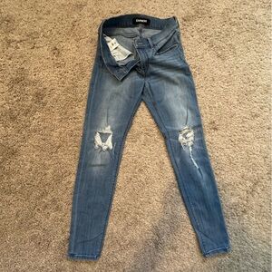 Distressed Blue Jeans/jeggings express